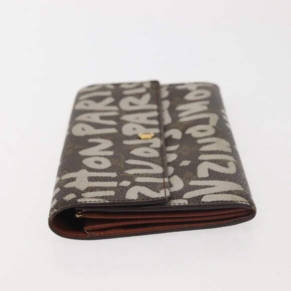 LOUIS VUITTON Monogram Graffiti Porte Monnaie Credit White M92189 LV Auth 142699 - Picture 7 of 16